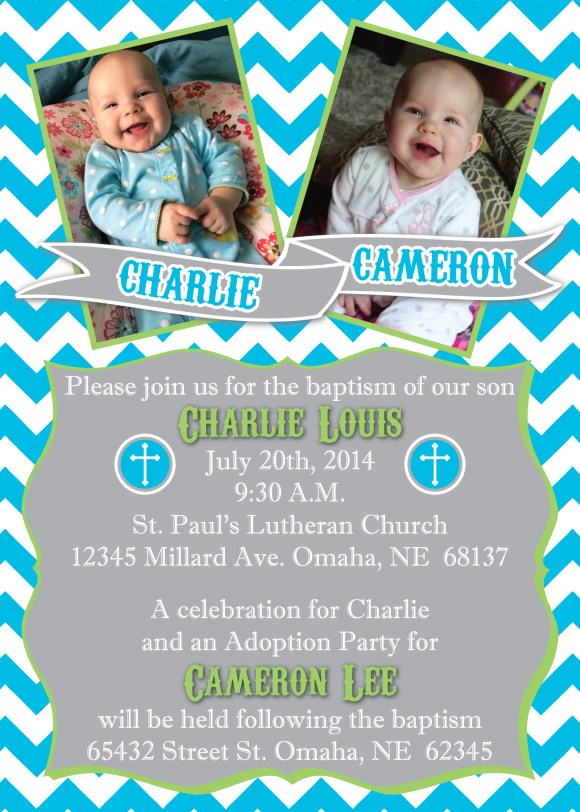 Baptism & Adoption Celebration Invite, 5 x 7