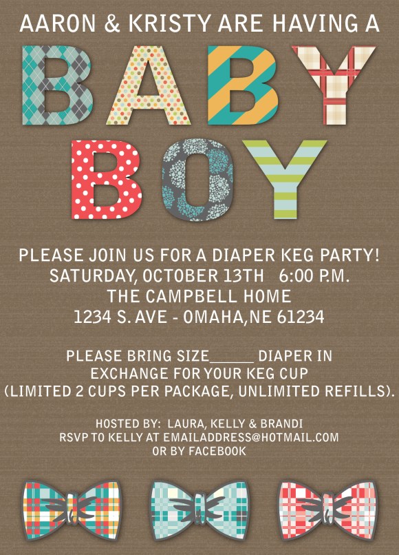 Diaper Keg Vintage Boy Invite 1-01